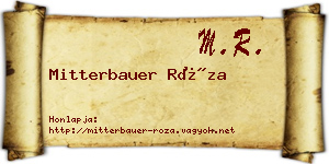 Mitterbauer Róza névjegykártya